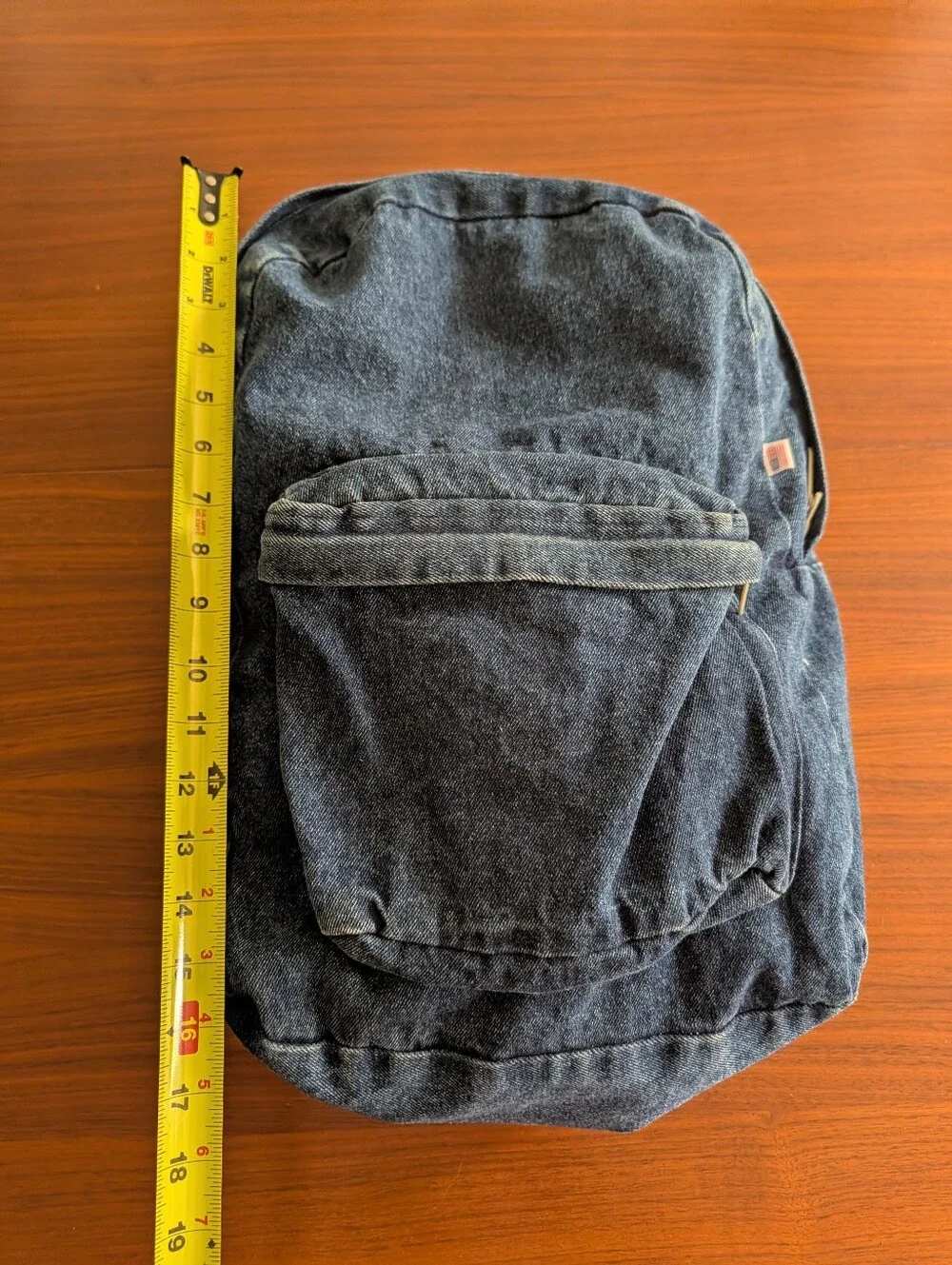 American Apparel Blue Denim Backpack Pre Owned